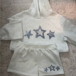 SHEIN Gray and Blue Star Jumpsuit